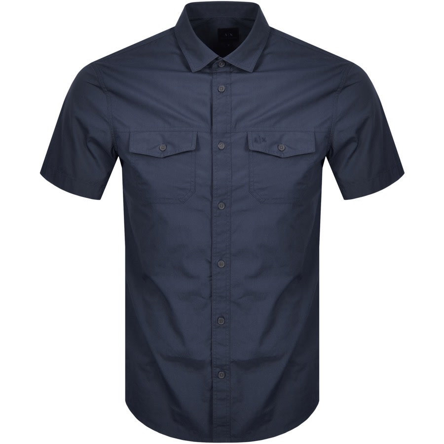 Alternative Image for ProductArmani Exchange Short Sleeved Shirt Navy1